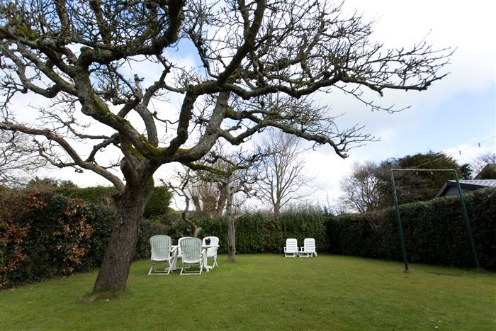 Tuin en buitenkant van het vakantiehuisje